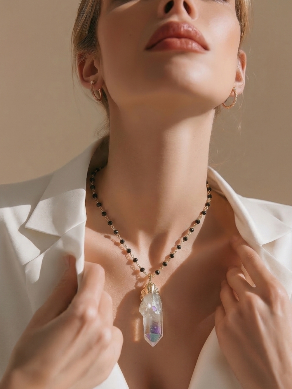 Bondhu Angel Aura Chunky Stalactite Necklace NWT